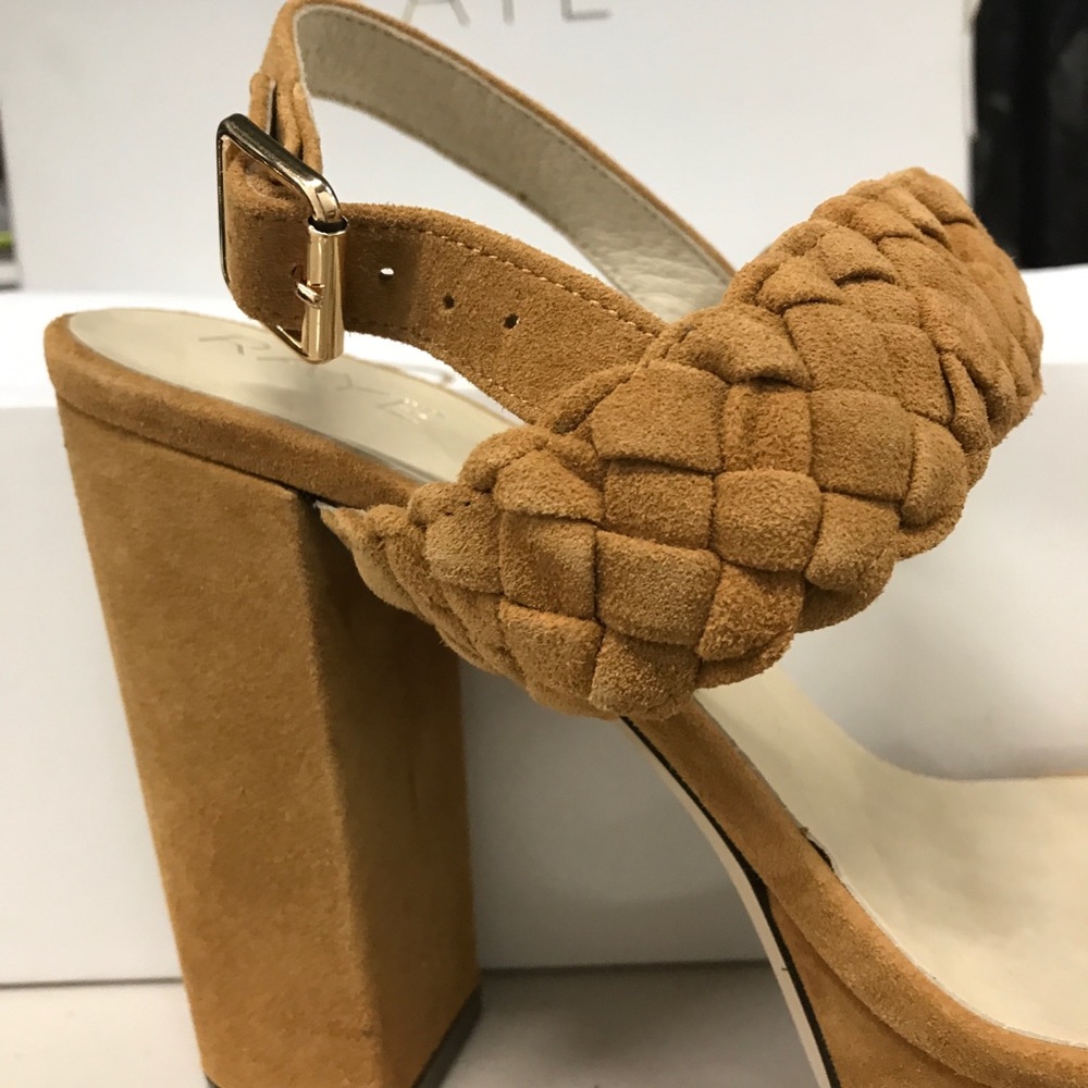 RAYE Haven Whiskey Braided Suede Platform Sandals - Picture 6 of 8